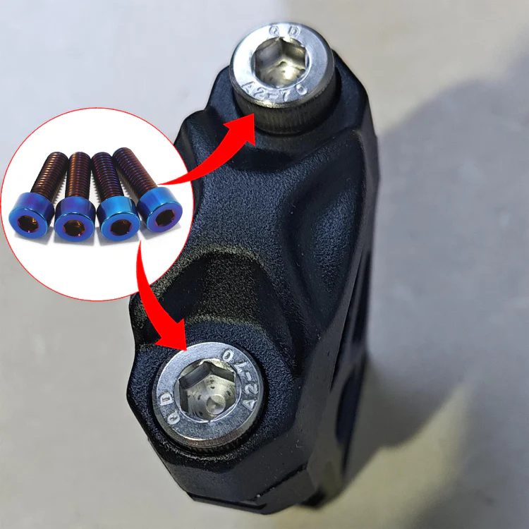 StarCustomz® Handlebar Titanium Bolts for Surron Ultra Bee